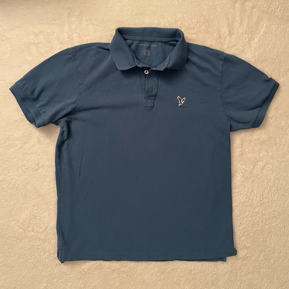 American Eagle | Medium, Standard Fit, Collared | Blue | Gently Worn